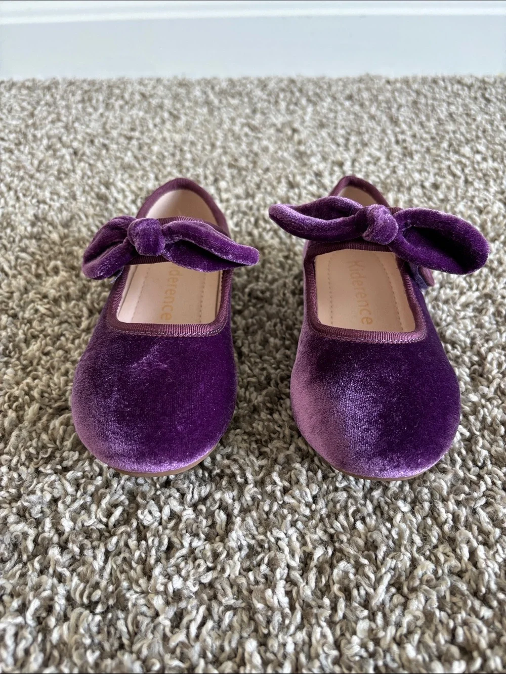 Amazon Girls Purple Velvet Bow Mary Jane Shoes